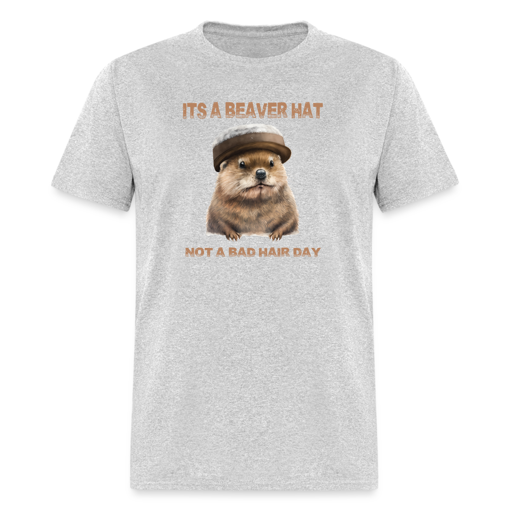 Its A Beaver Hat T-Shirt - heather gray