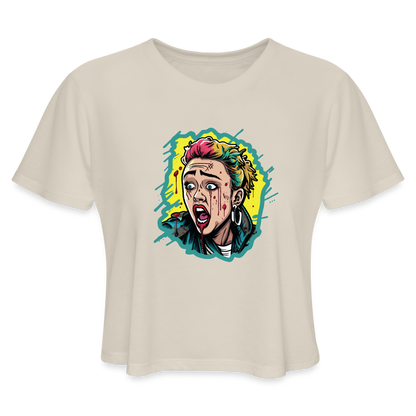 Scared Women's Cropped T-Shirt - dust