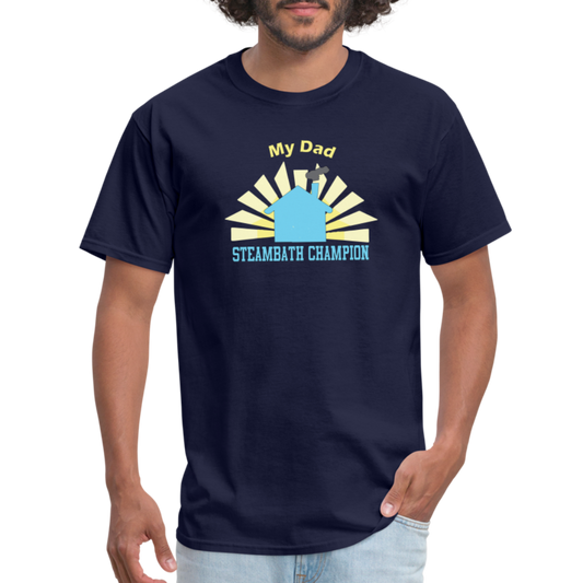 My Dad Steambath Champion T-Shirt - navy