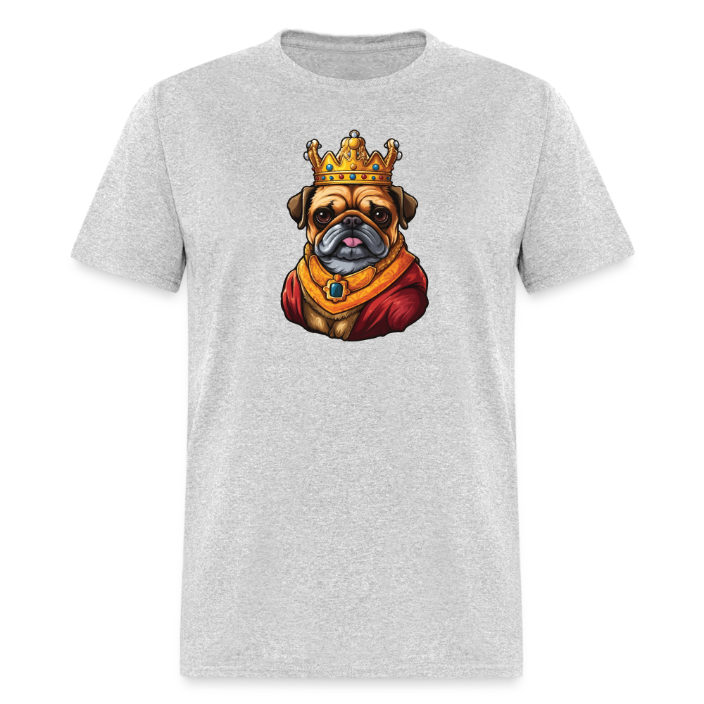 King Pug T-Shirt - heather gray