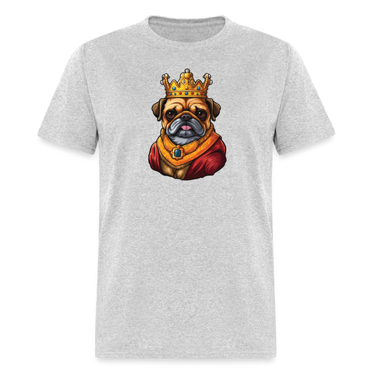 King Pug T-Shirt - heather gray