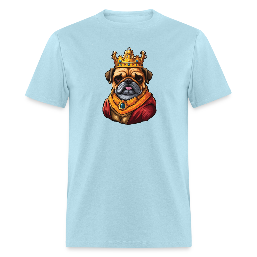 King Pug T-Shirt - powder blue