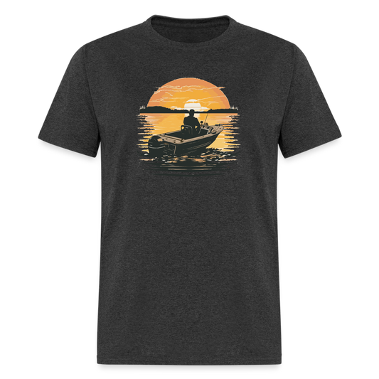 Boating In Sunset T-Shirt - heather black