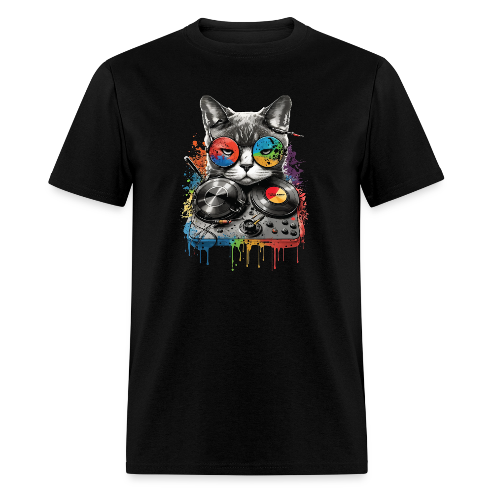 Cat DJ T-Shirt - black