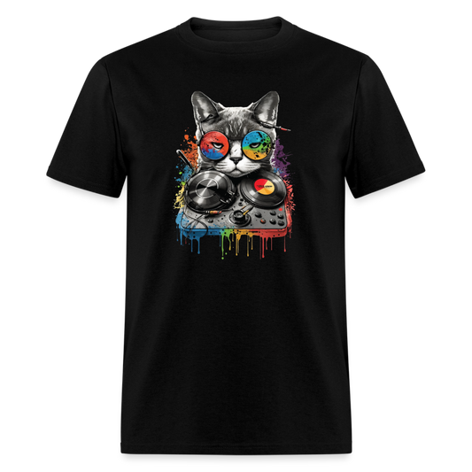 Cat DJ T-Shirt - black