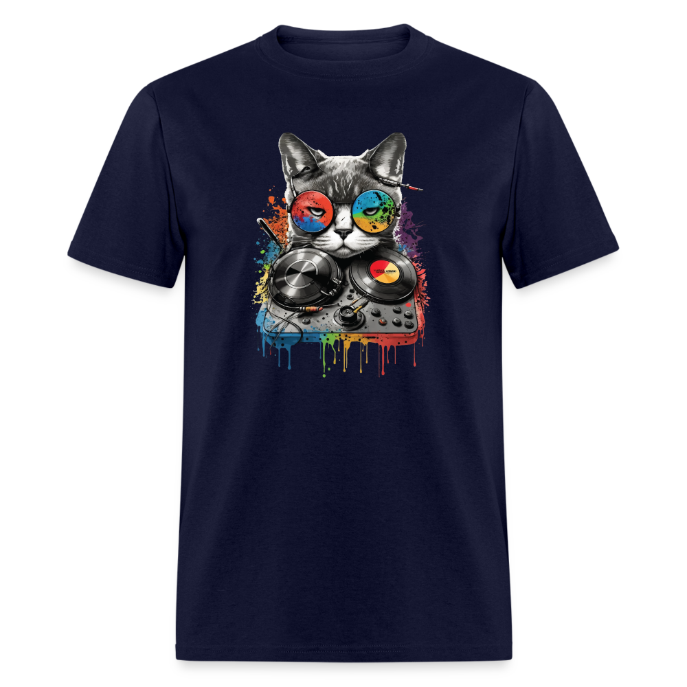 Cat DJ T-Shirt - navy