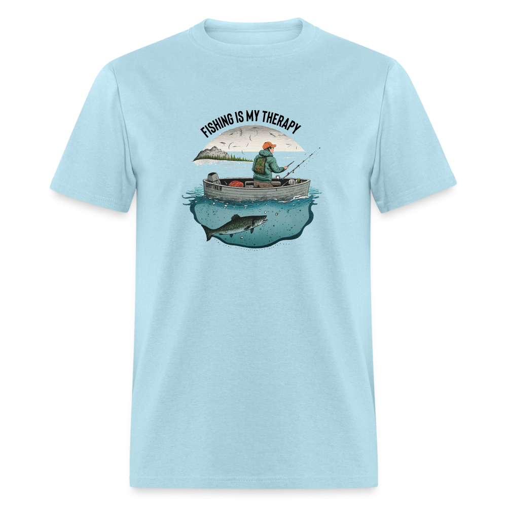 Fishing Is My Therapy T-Shirt - powder blue