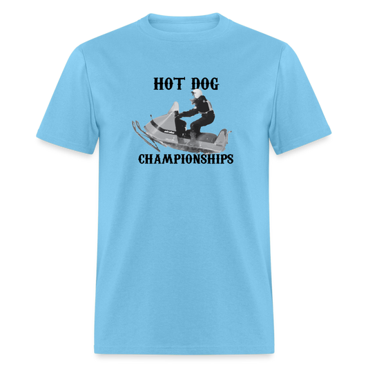 Hot Dog Championships T-Shirt - aquatic blue