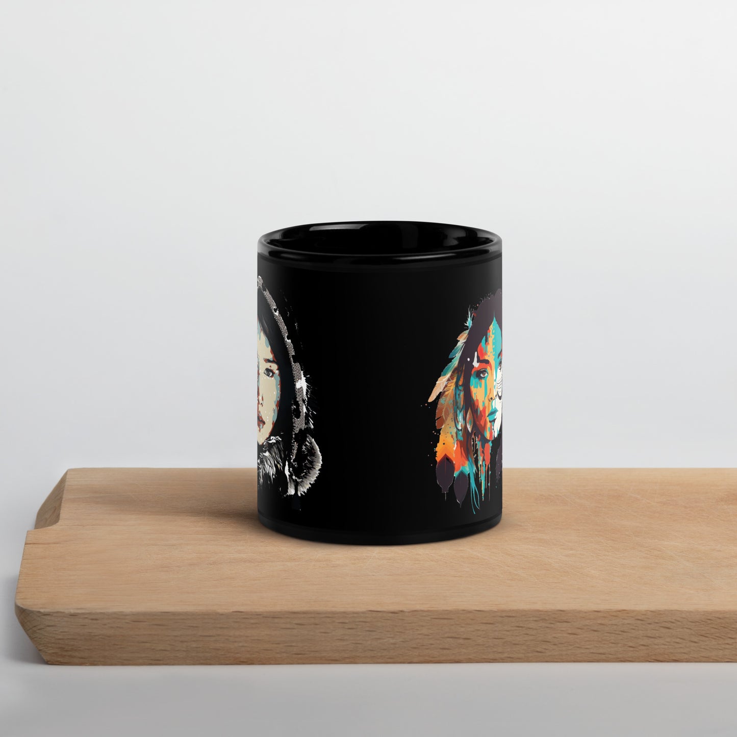 Alaskan Women Black Glossy Mug