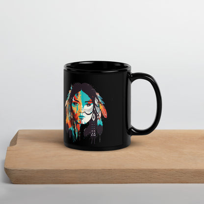 Alaskan Women Black Glossy Mug