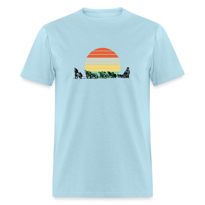 Retro Dogsled T-Shirt - powder blue