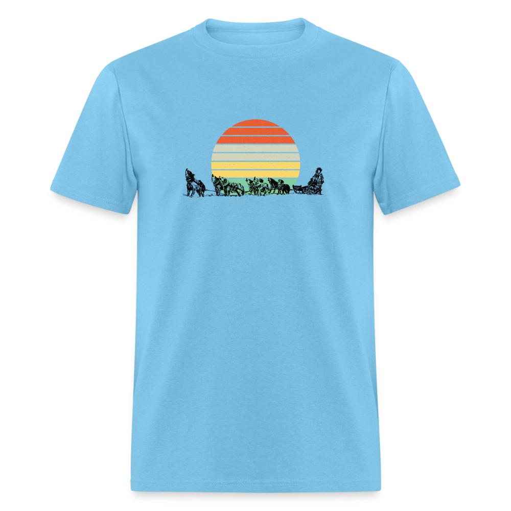 Retro Dogsled T-Shirt - aquatic blue