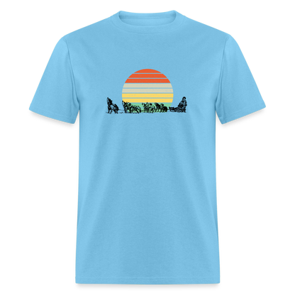 Retro Dogsled T-Shirt - aquatic blue