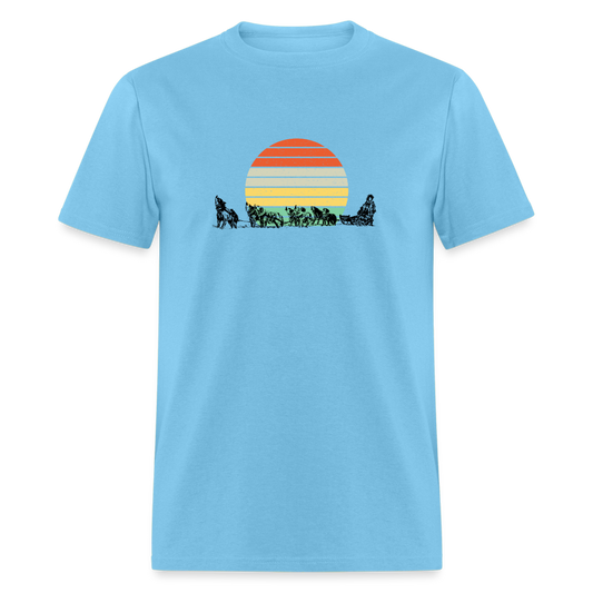 Retro Dogsled T-Shirt - aquatic blue