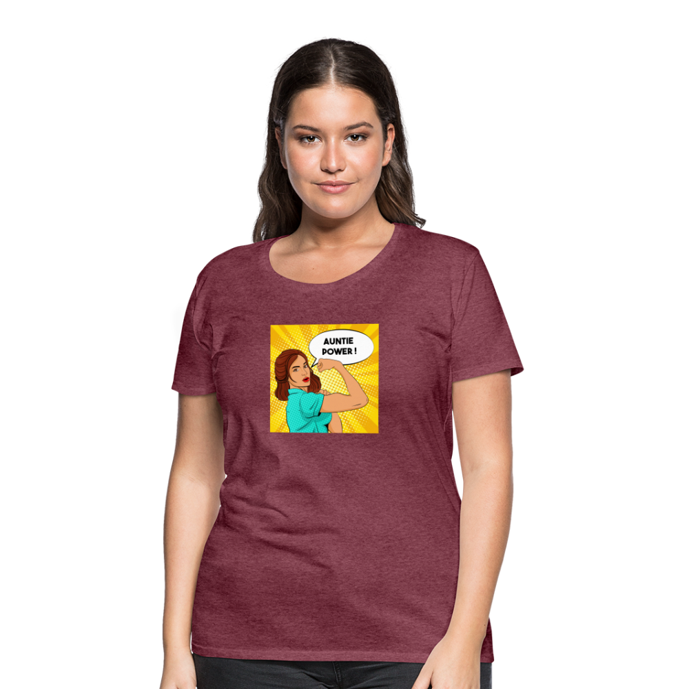 Auntie Power T-Shirt - heather burgundy