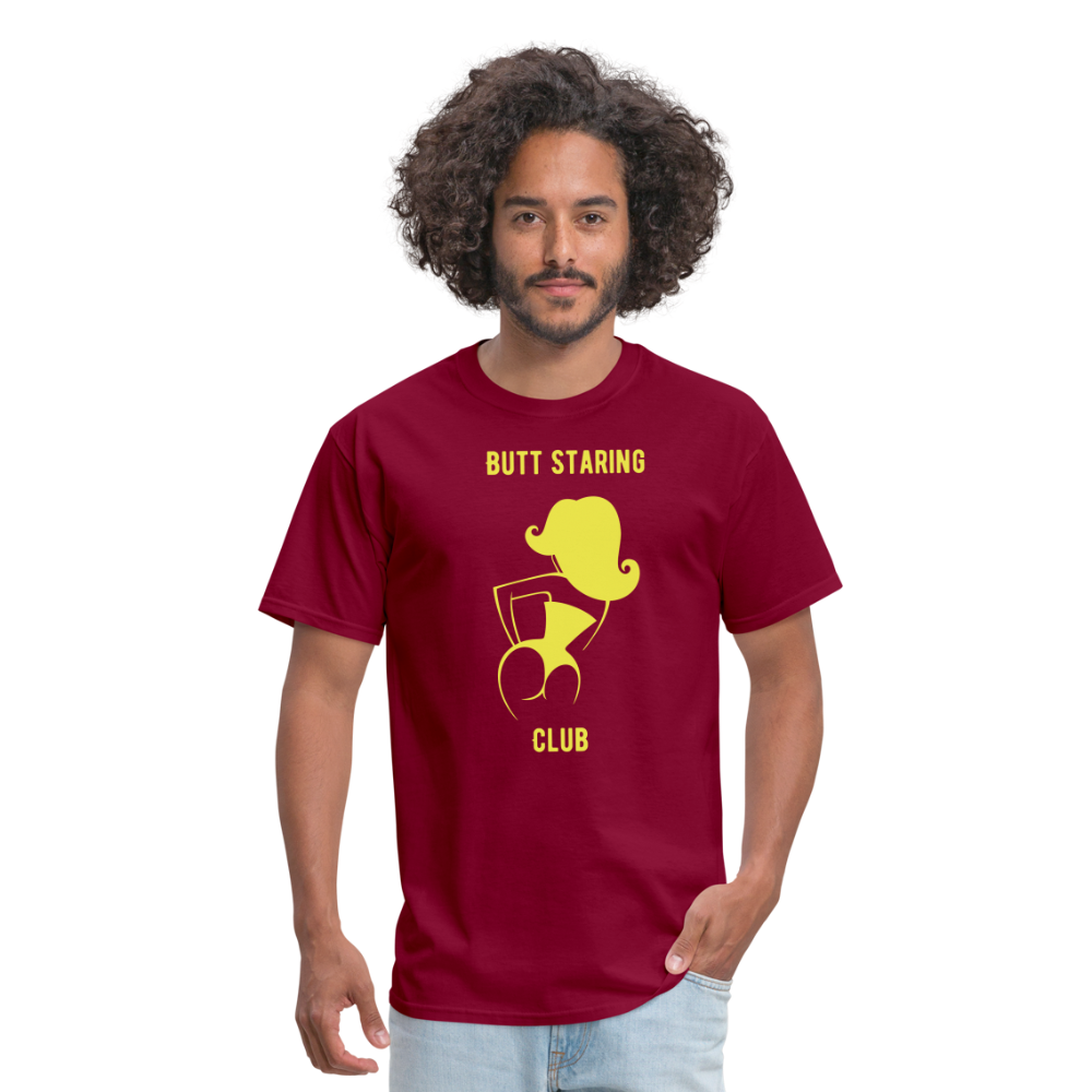 Butt Staring Club T-Shirt - burgundy