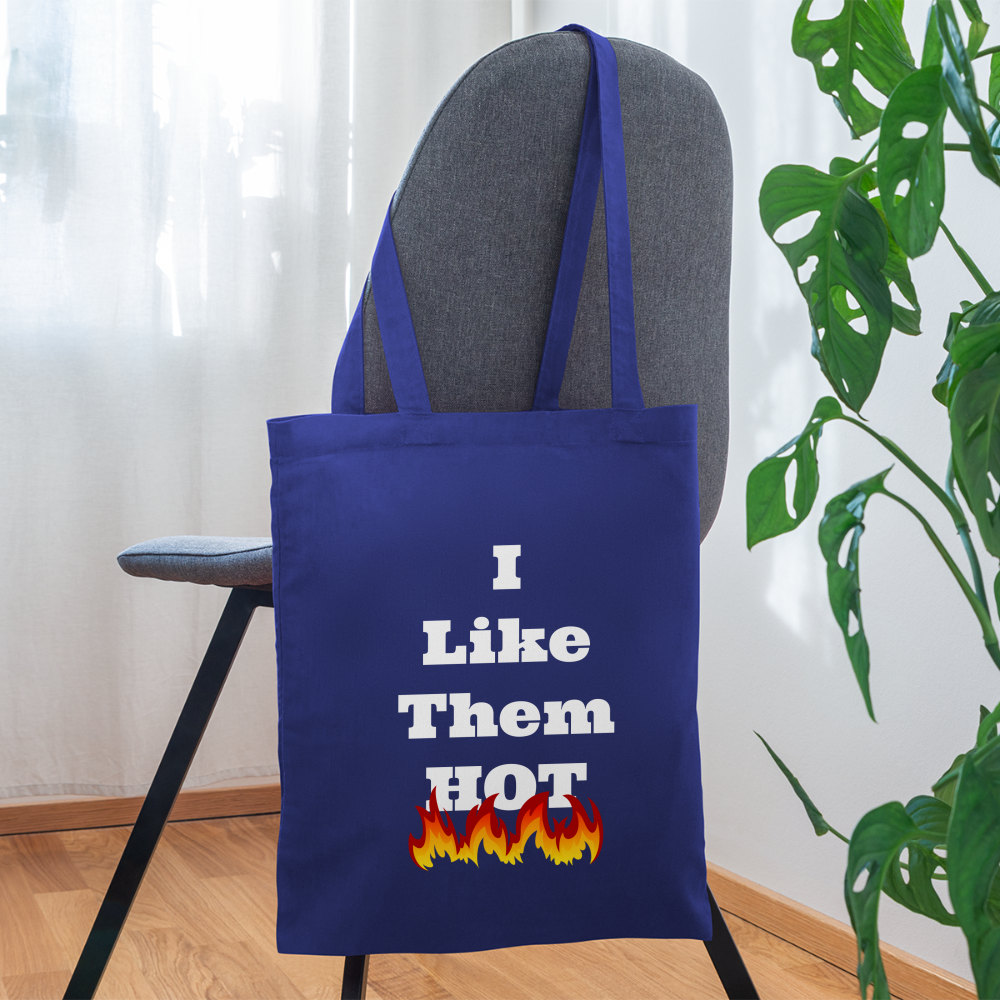 I Like Them Hot Tote Bag - royal blue