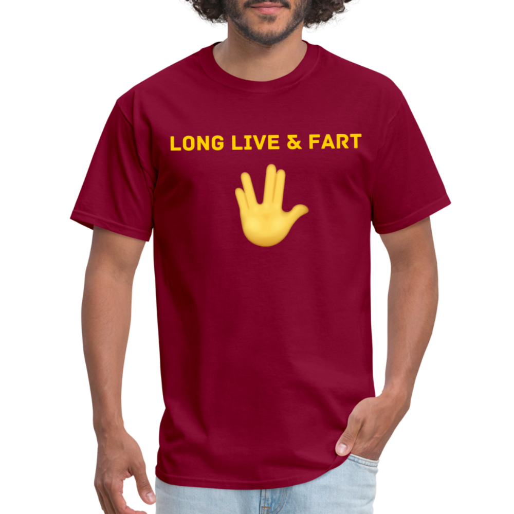 Long Live & Fart T-Shirt - burgundy