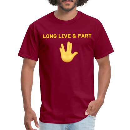 Long Live & Fart T-Shirt - burgundy