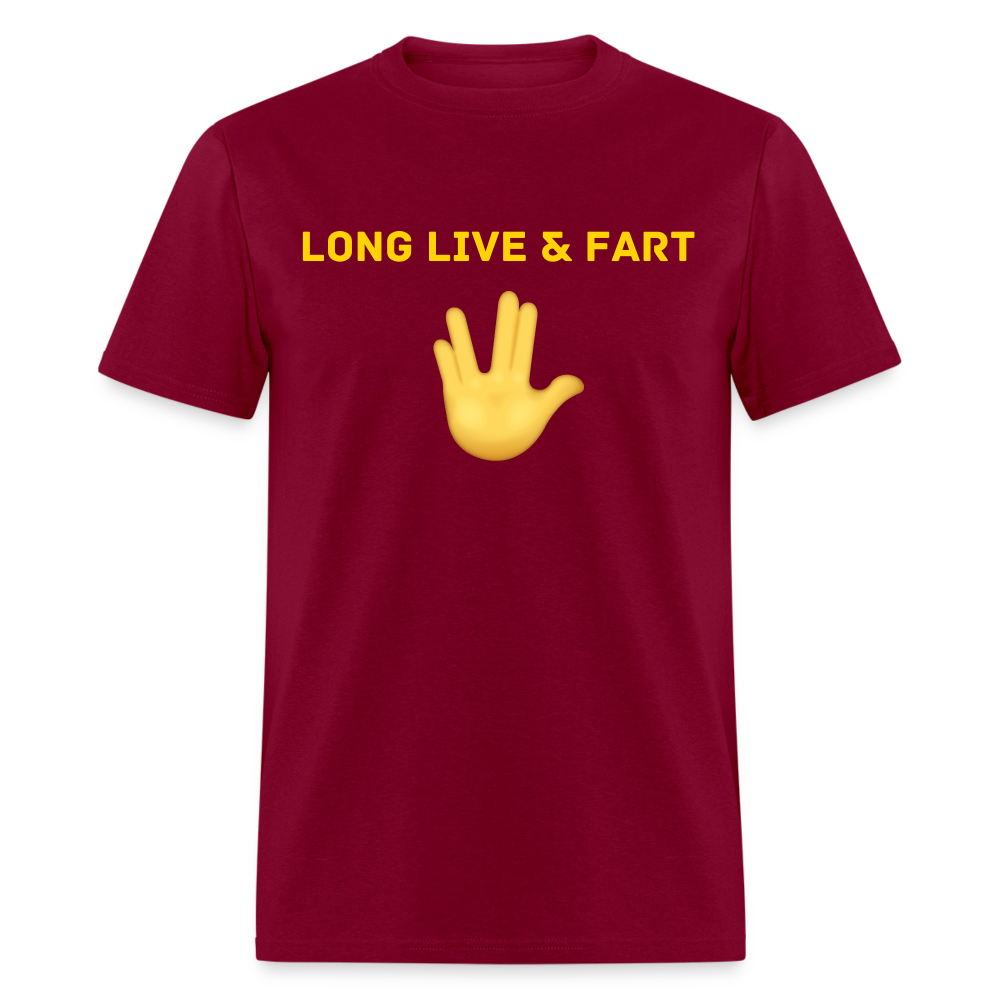 Long Live & Fart T-Shirt - burgundy