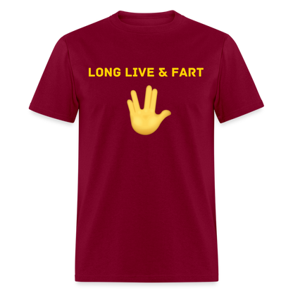 Long Live & Fart T-Shirt - burgundy