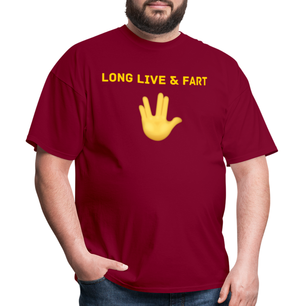 Long Live & Fart T-Shirt - burgundy