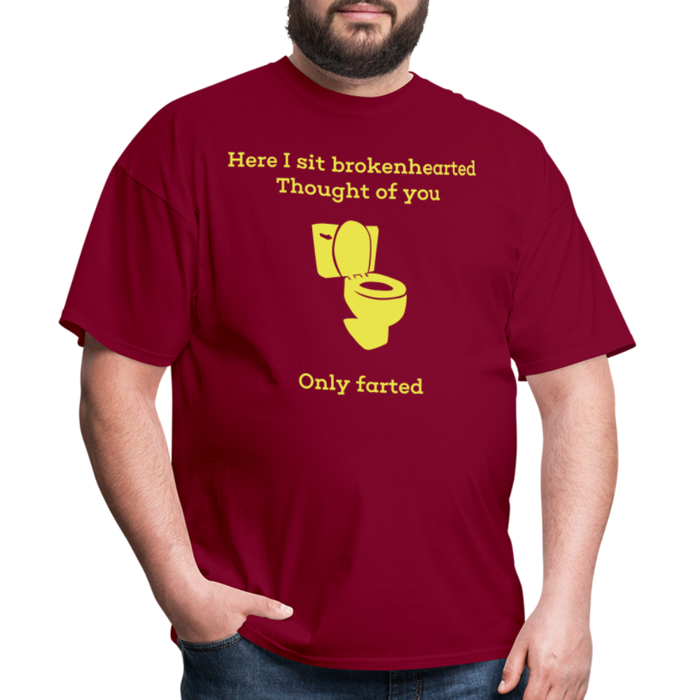 Here I Sit T-Shirt - burgundy