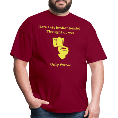 Here I Sit T-Shirt - burgundy