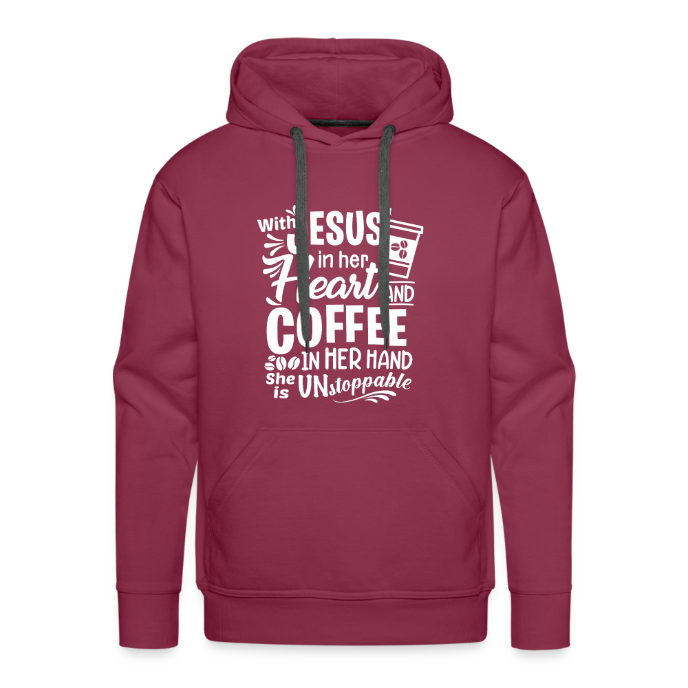 Jesus Heart Hoodie - burgundy