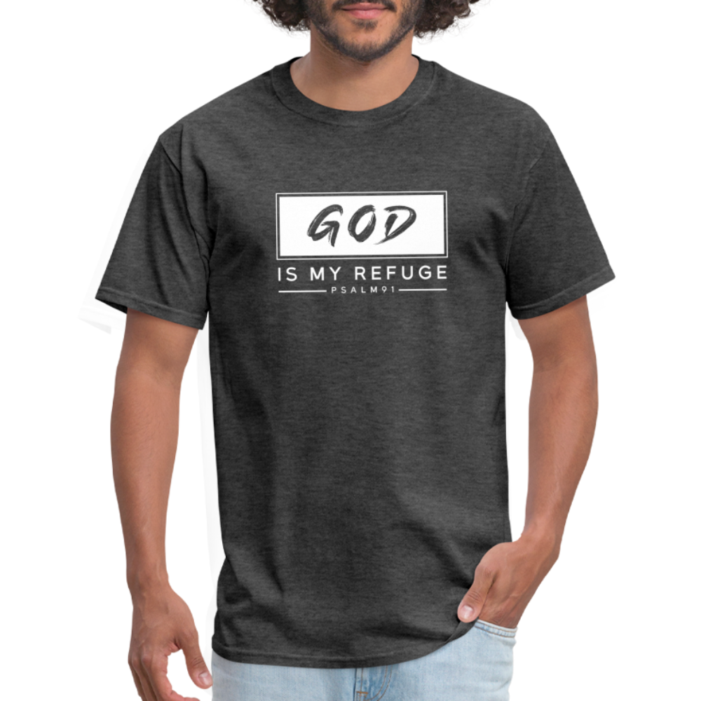 God Is My Refuge T-Shirt - heather black