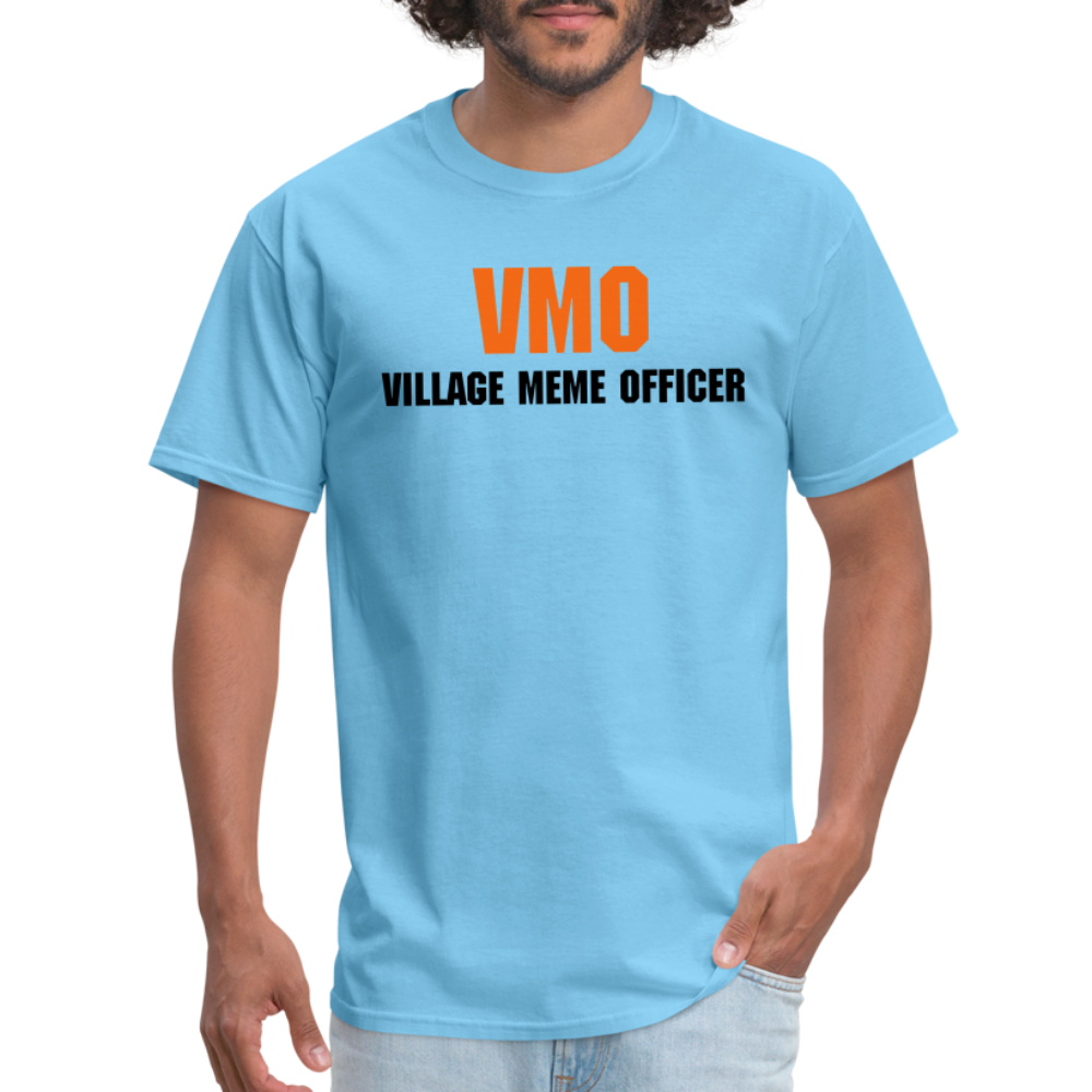 Village Meme Officer T-Shirt - aquatic blue