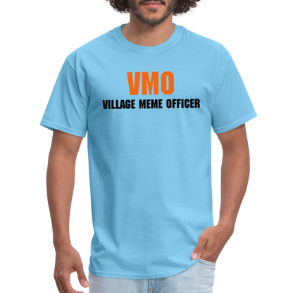 Village Meme Officer T-Shirt - aquatic blue