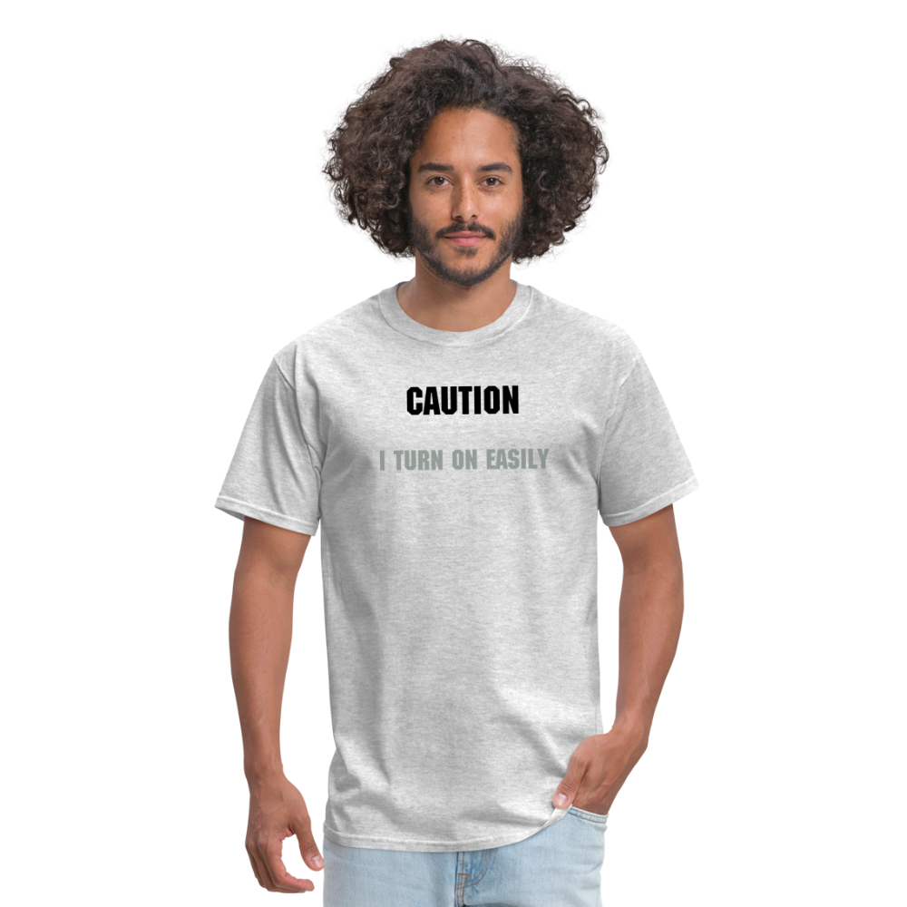 Caution T-Shirt - heather gray