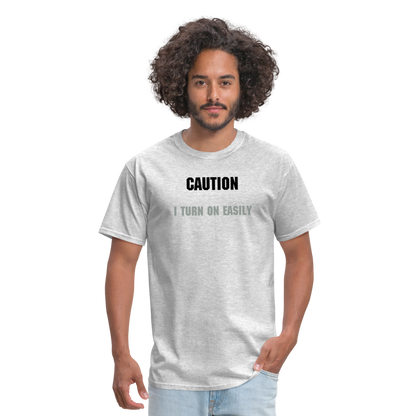 Caution T-Shirt - heather gray