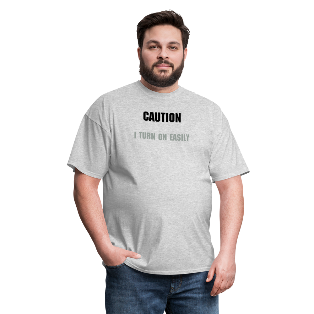 Caution T-Shirt - heather gray