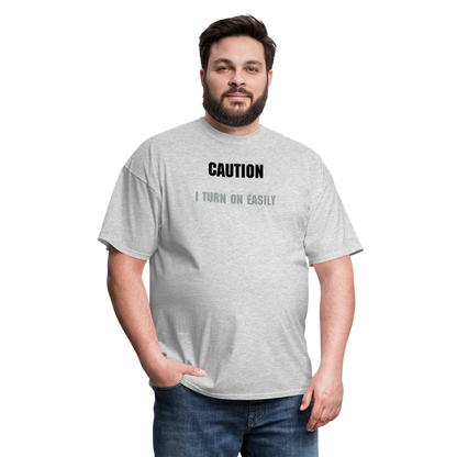 Caution T-Shirt - heather gray