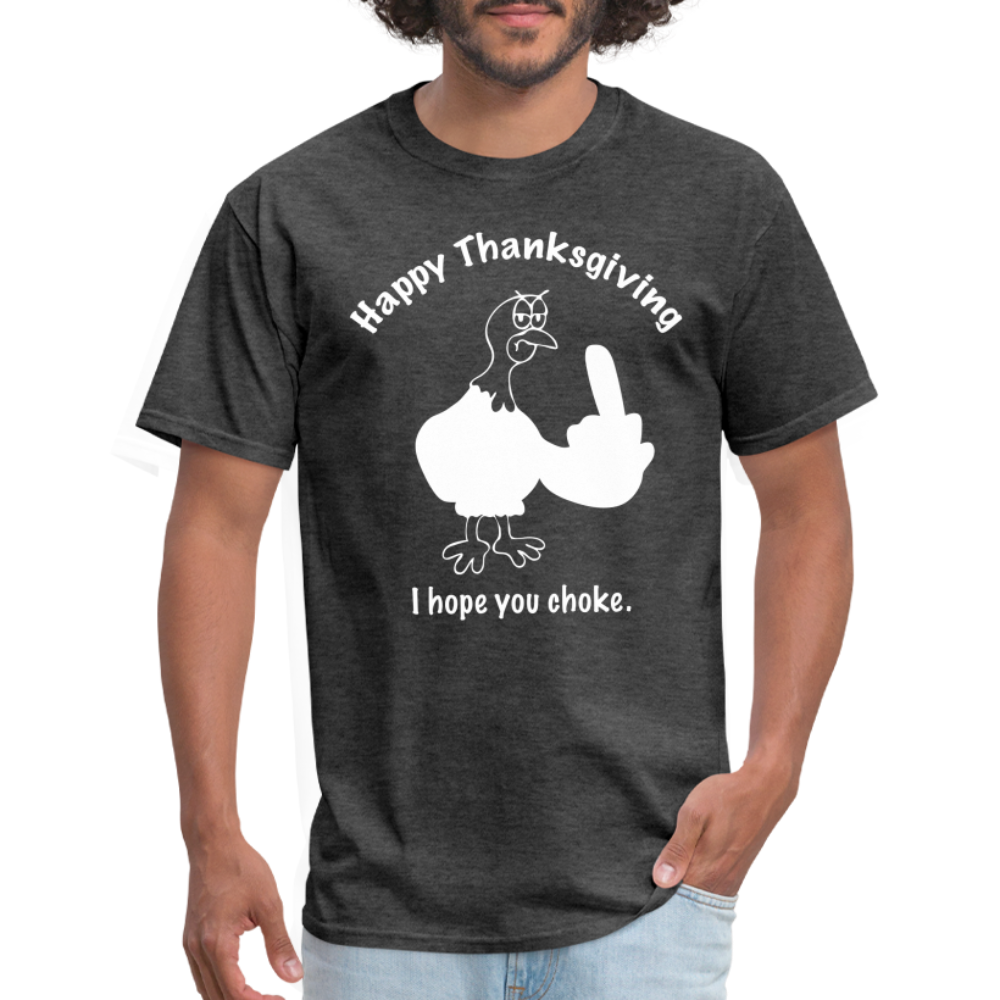 Happy Thanksgiving T-Shirt - heather black