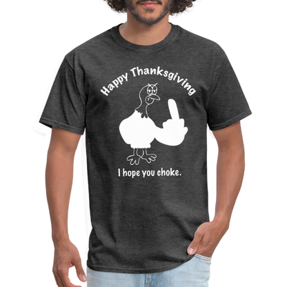 Happy Thanksgiving T-Shirt - heather black