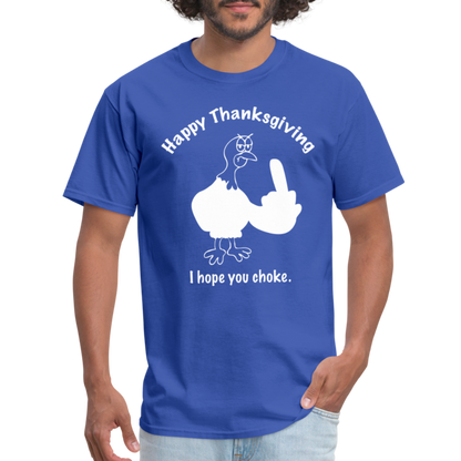 Happy Thanksgiving T-Shirt - royal blue