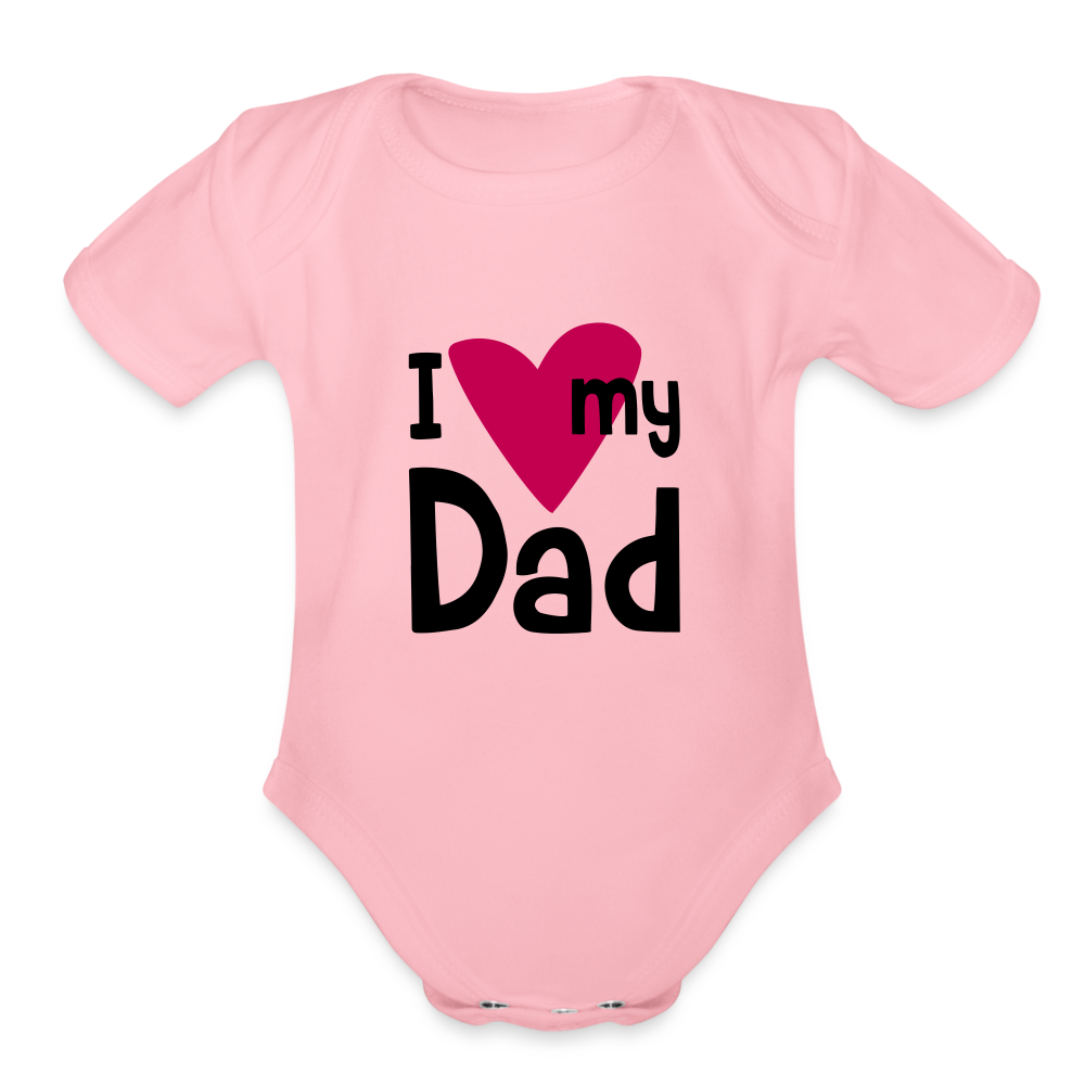 Love Dad Baby Bodysuit - light pink