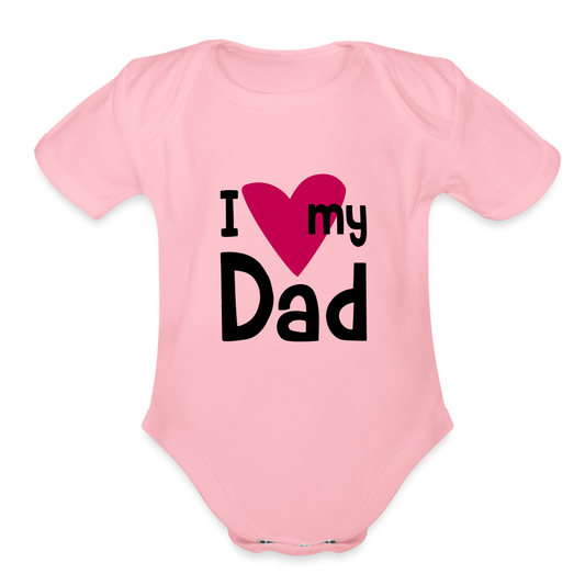 Love Dad Baby Bodysuit - light pink