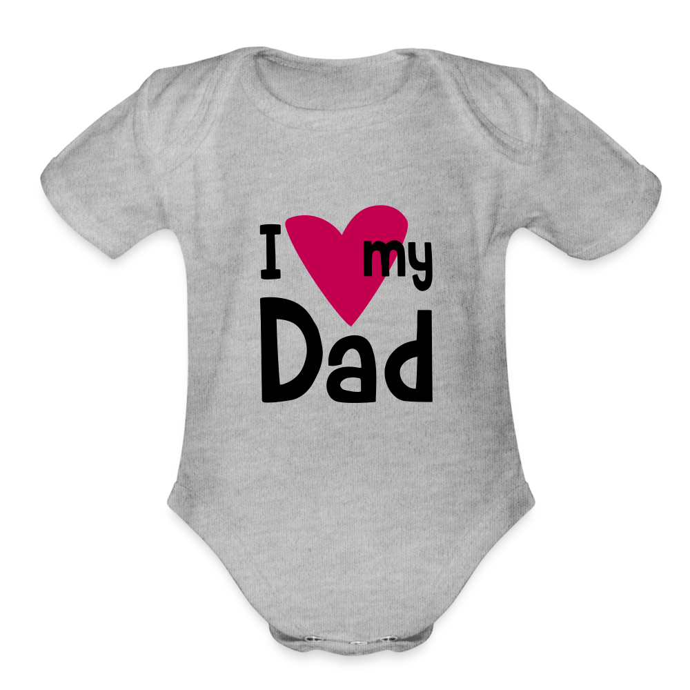 Love Dad Baby Bodysuit - heather grey