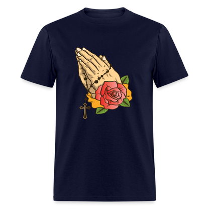 Praying Hand T-Shirt - navy