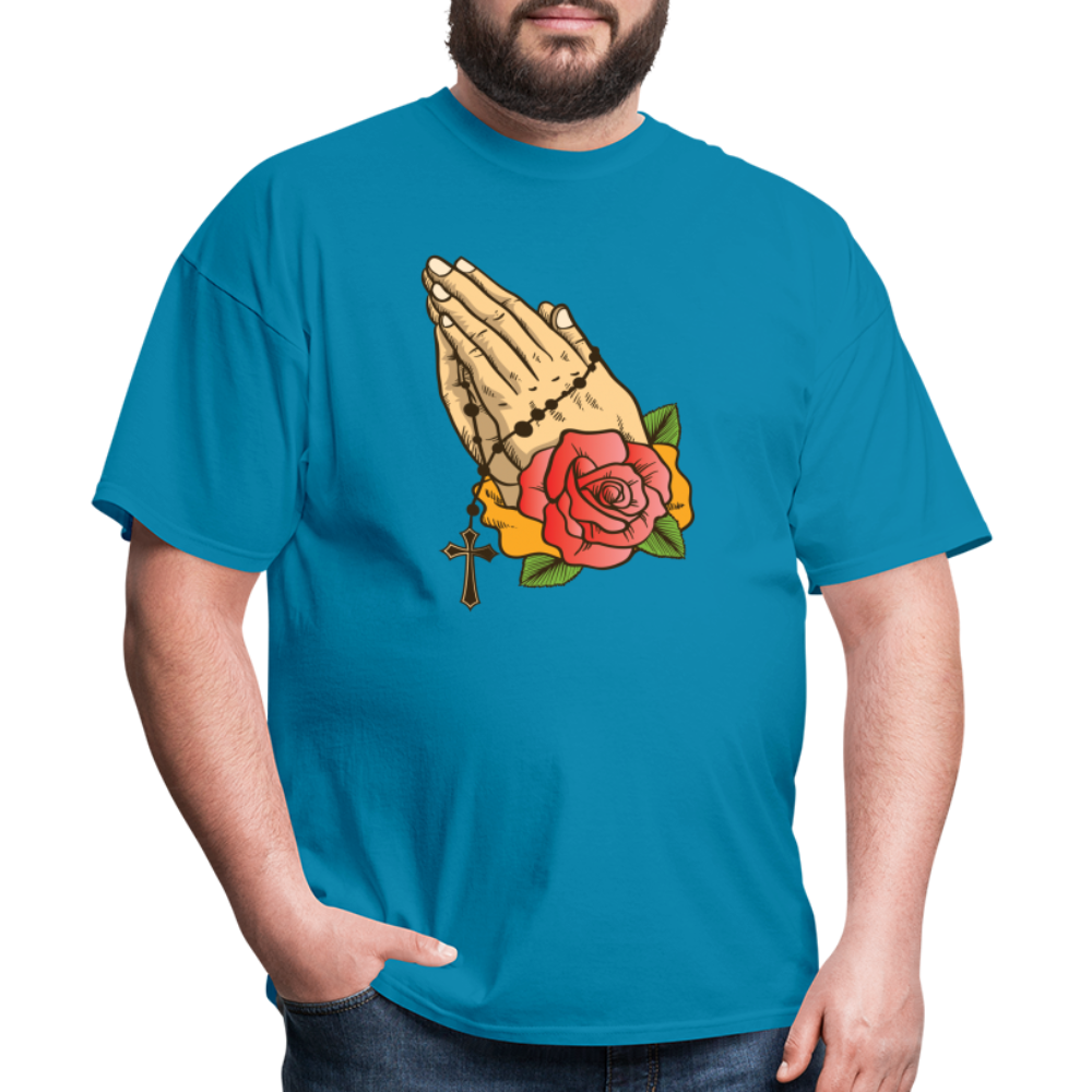 Praying Hand T-Shirt - turquoise