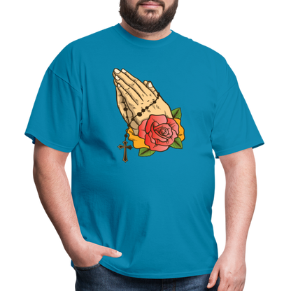 Praying Hand T-Shirt - turquoise