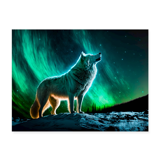 Wolf Poster 24x18 - white