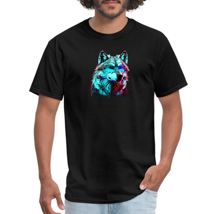 Wolf with Glasses T-Shirt - black