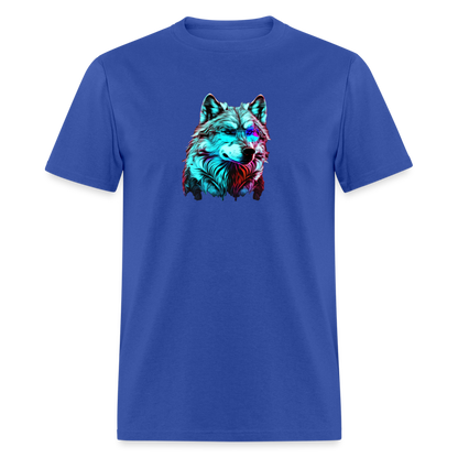 Wolf with Glasses T-Shirt - royal blue