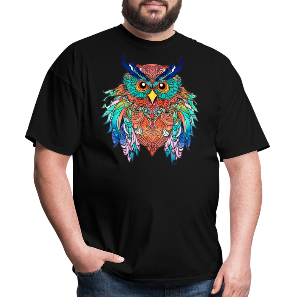 Colorful Owl T-Shirt - black