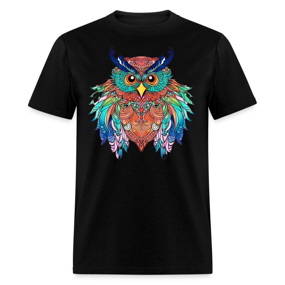 Colorful Owl T-Shirt - black